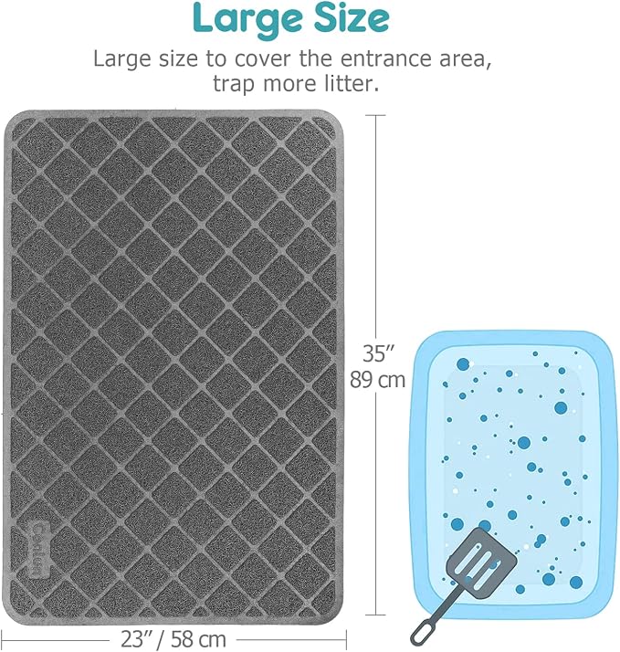 Cat Litter Mat Litter Trapping Mat, Less Waste Cat Litter Box Mat, Soft on - Image 3