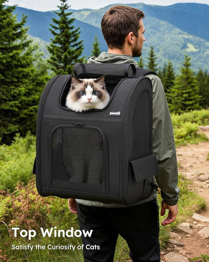Pecute Cat Backpack Carrier XL, Expandable Pet Backpack - Image 4