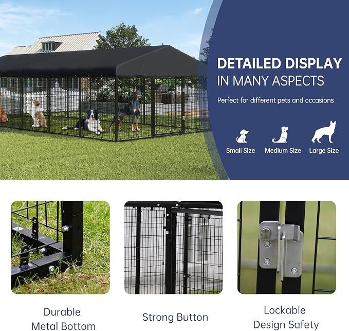 Large Outdoor Dog Enclosure, Heavy Duty Dog Cage - Image 4