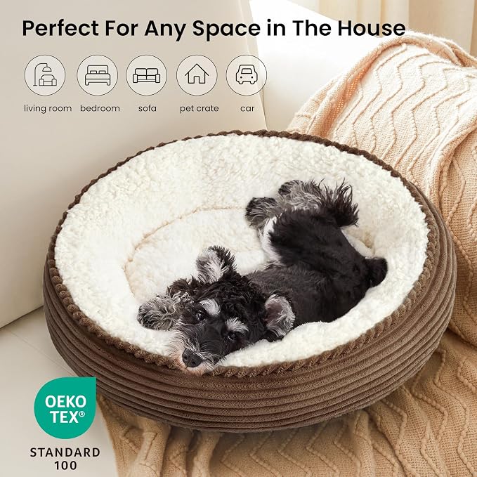 Love's cabin Round Donut Cat and Dog Cushion Bed, 25in Pet Bed - Image 6