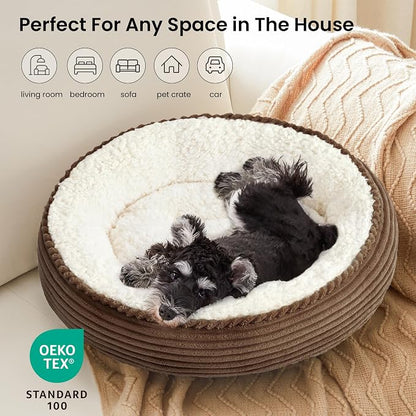 Love's cabin Round Donut Cat and Dog Cushion Bed, 25in Pet Bed - Image 6