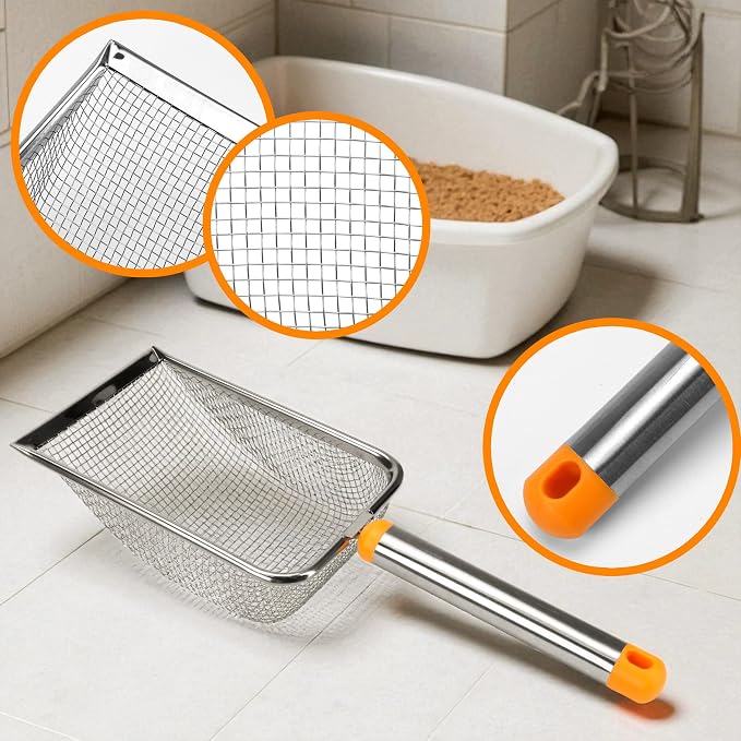 Cat Litter Scoop Stainless Steel Mesh Scooper - Image 3