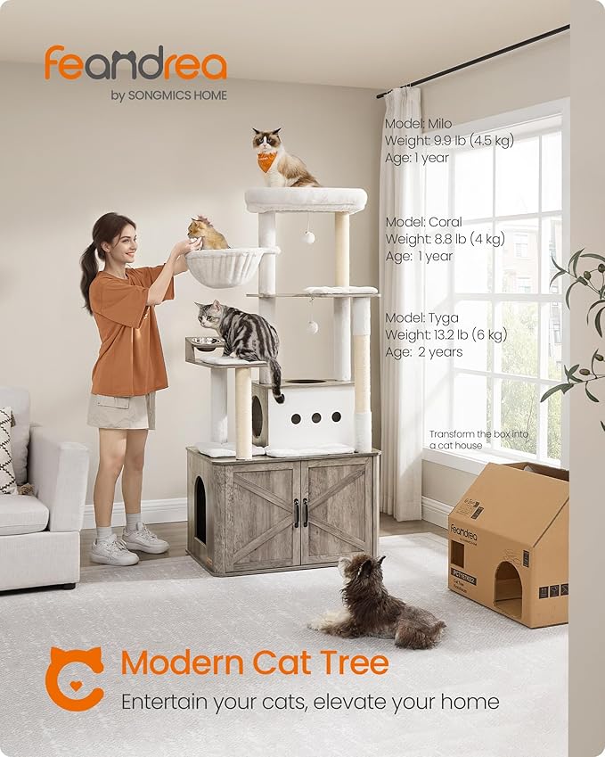 Feandrea Cat Tree, 66.9-Inch Cat Tower - Image 2