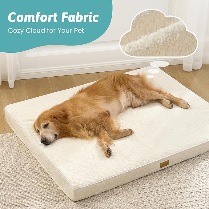 Dog Crate Bed for Small Size Dogs, Rectangular Orthopedic Cat Beds, Foam - Image 3