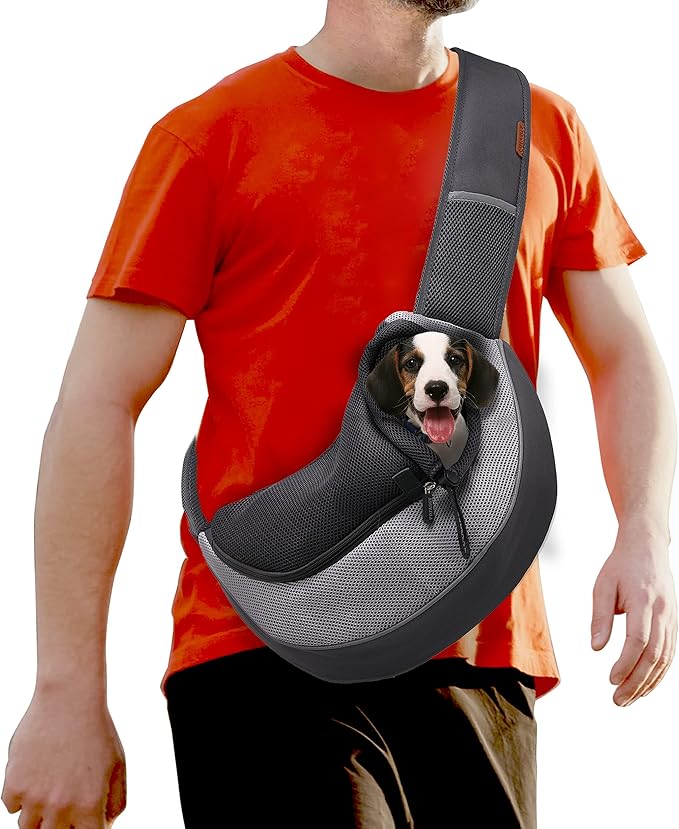 FDJASGY Pet Sling Carrier for Small Dogs Cats, Breathable Mesh Travelling Hand by FDJASGY