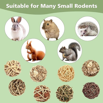 VESPRO Bunny Chew Grass Balls, Rolling Chew Toys - Image 6