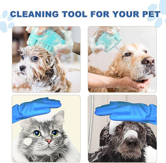 2PCS Dog Washing Gloves and Dog Shampoo Brush, Dog Bath Supplies Dog and Cat - Image 7