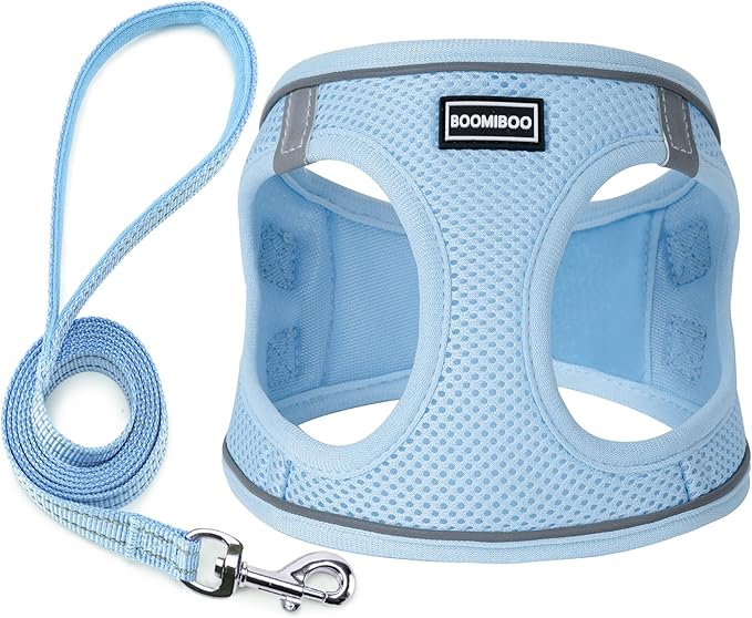Dog Harness with Leash Set, No Pull Adjustable Reflective Step-in Puppy Pet by BOOMIBOO