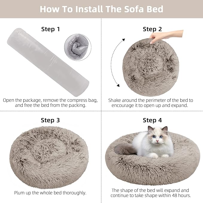 Cat Beds for Indoor Cats, 20 Inch Dog Bed for Small Melium Large Dogs, - Image 6