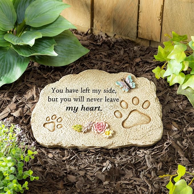 Evergreen Pet Memorial Stones | You Will Never Leave My Heart | 11.5 inches - Image 3