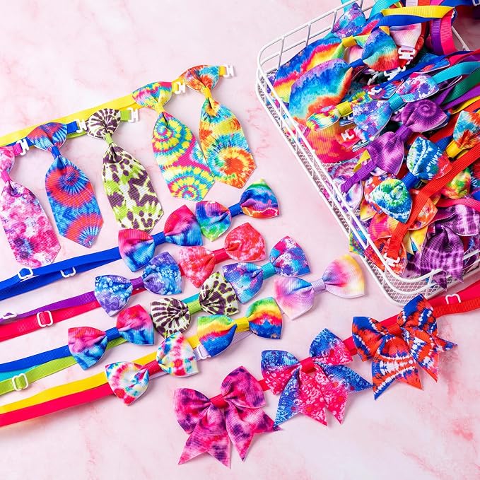 Reginary 100 Pieces Dog Bow Tie Collar Set Include 40 Dog Neckties, and 30 - Image 4