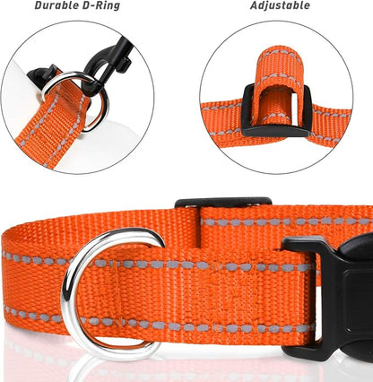 TagME Reflective Nylon Dog Collars, Adjustable Classic Pet Collar - Image 3