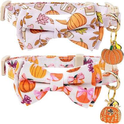 Faygarsle 2 Pack Fall Pumpkin Cat Collar by Faygarsle