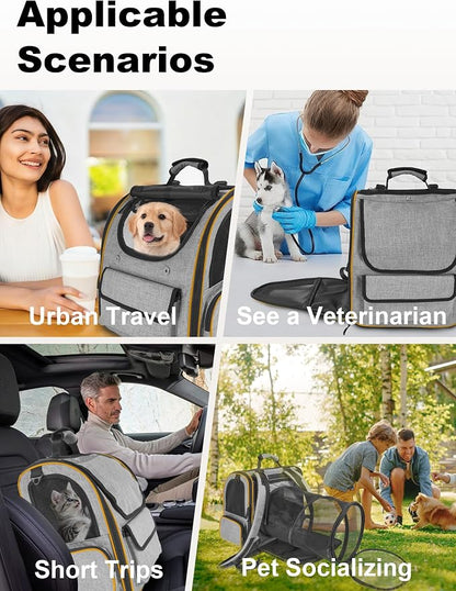 Expandable Cat Carriers for Cats and Small Dogs, Travel Bag - Image 8