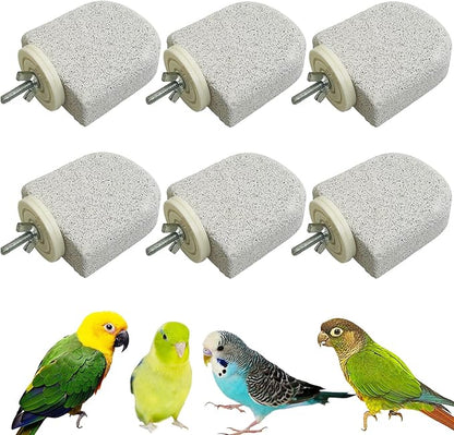 PINVNBY 6 PCS Bird Perch Bird Beak Grinding Stone Calcium Mineral Parrot Perch by PINVNBY