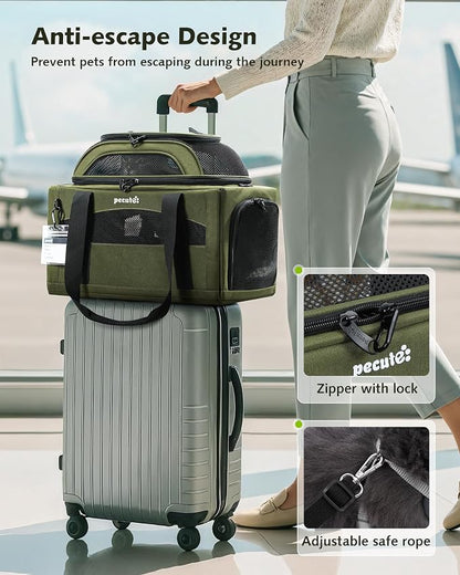Pecute Expandable Pet Carrier Airline Approved Dog Cat Carrier, Breathable - Image 5