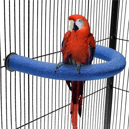 U Shape Parrot Perch Stand Toy Bird Platform Sand Paw Grinding Clean Stick by FrgKbTm