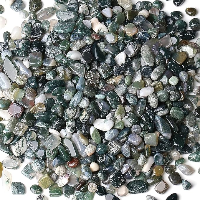 Aquatic Agate Aquarium Gravel Rocks Natural Tumbled Healing Crystal Chips Bulk by YATOJUZI