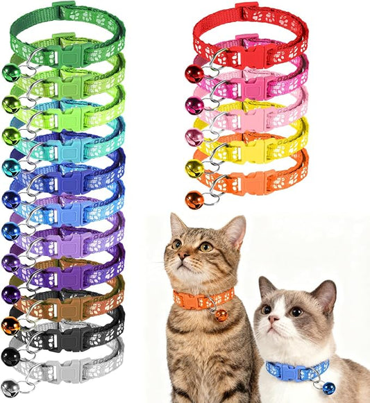 Breakaway Cat Collars with Bells, Mixed Colors by Unknown