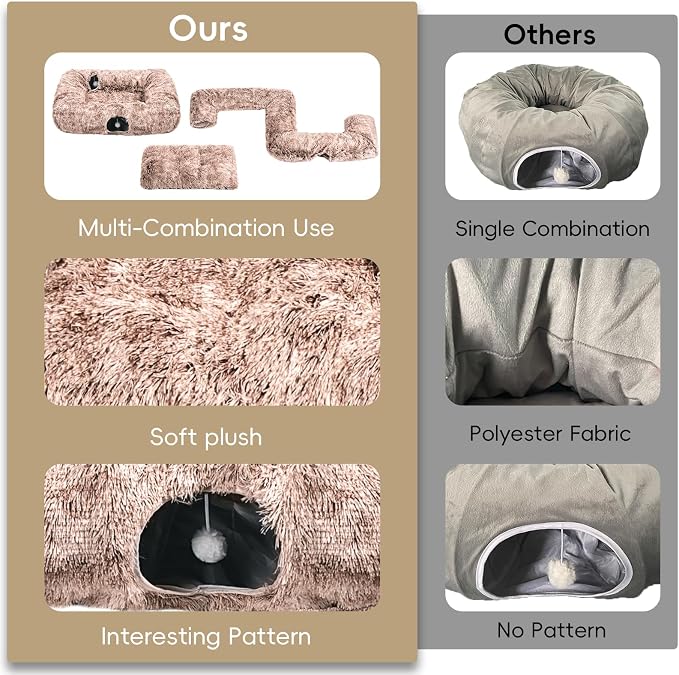 Extra Large Cat Tunnel Bed, 4 Ways Tunnels - Image 6
