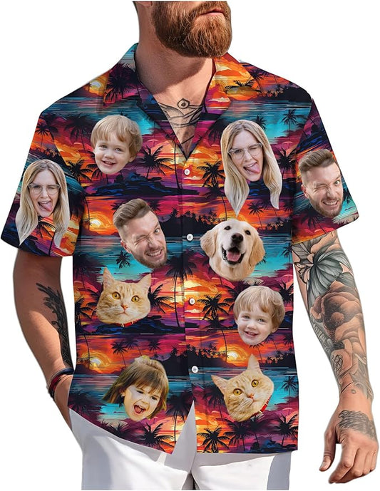 Custom Hawaiian Shirt with Face Photo Picture by GLOXO