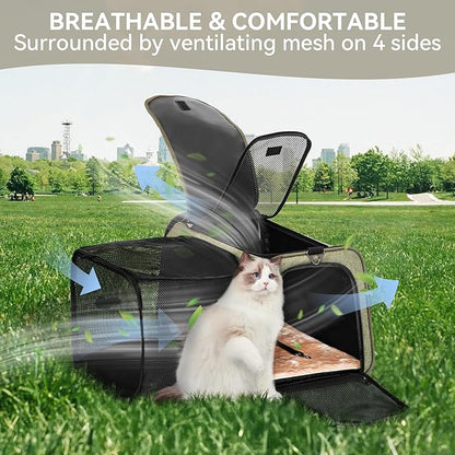 Petsfit 19"X12" X12" Expandable Pet Carrier, Square Expansion Reduces Pet - Image 8