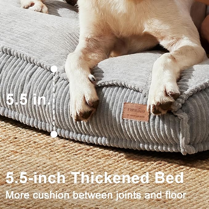 FUKUMARU 5.5-Inch Thick Dog Bed Mat, Washable Cat Bed - Image 2