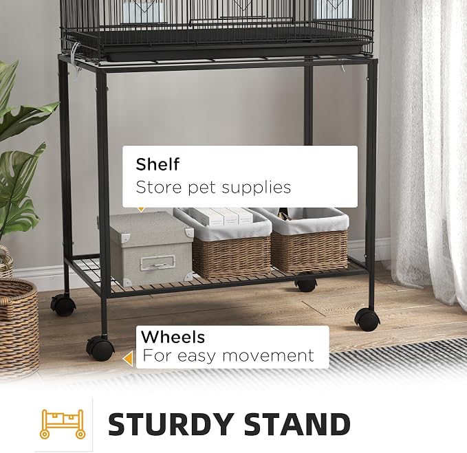 PawHut Double Stackable Bird Cage - Image 8