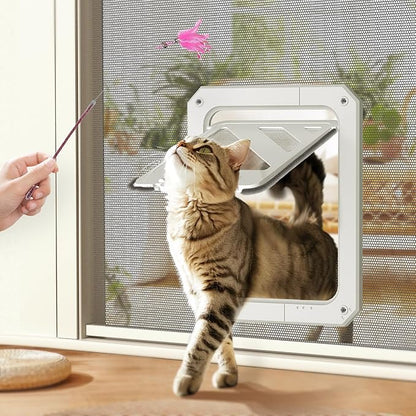LIBBEPET Cat Door for Screen Door, Lockable Cat Screen Door for Cats & Small by LIBBEPET