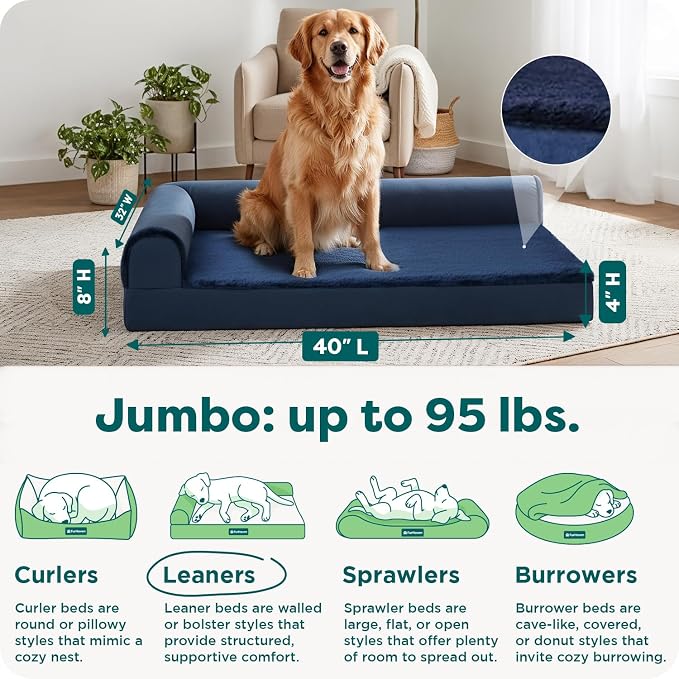 Furhaven Orthopedic Dog Bed for Large Dogs w/ Removable Bolsters & Washable - Image 3