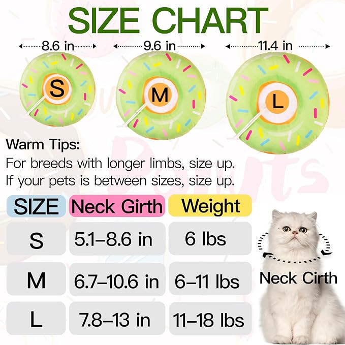 Cat Cone Collar Soft, Cute Cat Donut Collar After Surgery, Adjustable Kitten - Image 2