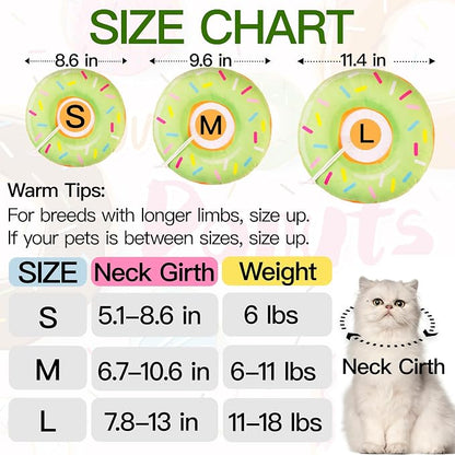 Cat Cone Collar Soft, Cute Cat Donut Collar After Surgery, Adjustable Kitten - Image 2
