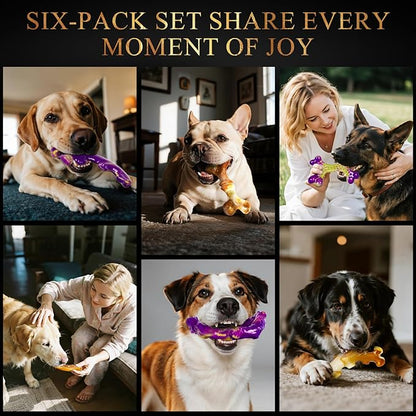 6 Pack Indestructible Dog Toys for Aggressive Chewers, Durable Nylon Bone for - Image 7