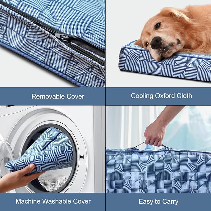 Outdoor Dog Bed for Small Dogs & Cats, Waterproof Dog Crate Mat Orthopedic Egg - Image 6