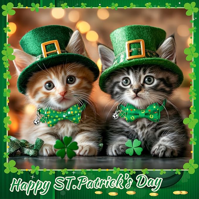 Hsei 6 Pcs St. Patrick's Day Cat Collar Bulk - Image 5