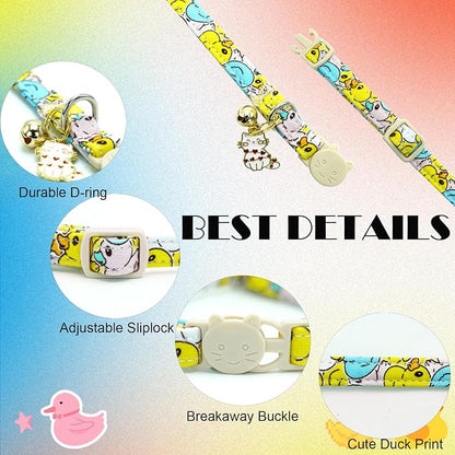 Elegant little tail 2 Pack Cat Collar-Animal Print Cotton Breakaway Cat Collars - Image 2