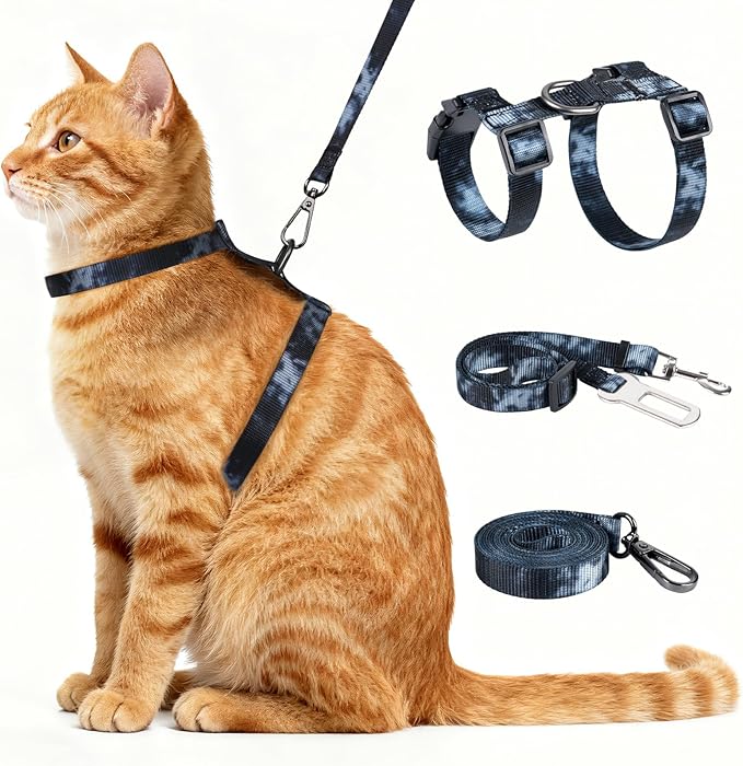 Cat Harness and Leash Set, 3-in-1 Escape Proof Adjustable, Comfortable Soft by Unknown
