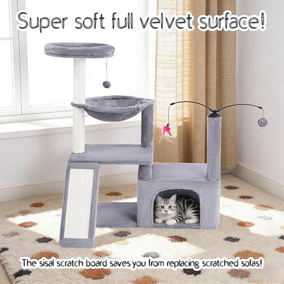 YUNIQUE Multi-Functional Cat Tree Tower, Big Cat Condo - Image 7