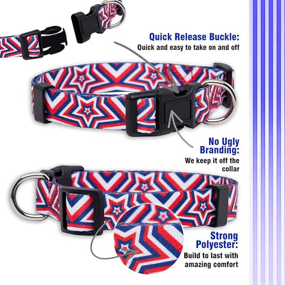 Native Pup American Flag Dog Collar- Red White and Blue- Patriotic Collars - Image 4