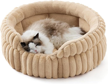 Bedsure ComfyFleece™ Cat Bed, Washable Round Cute Cat Beds by BEDSURE