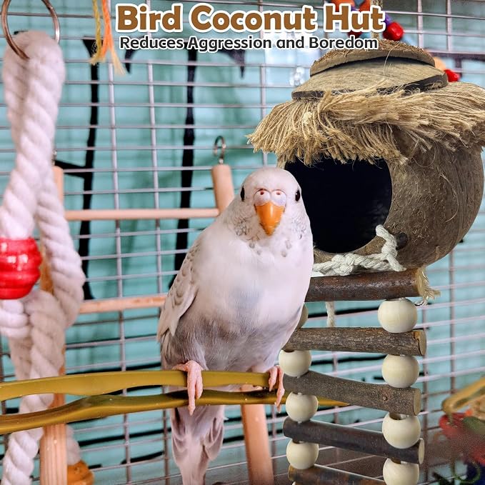 PINVNBY Hanging Coconut Bird Nest Hut - Image 6