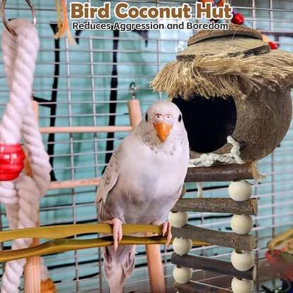PINVNBY Hanging Coconut Bird Nest Hut - Image 6
