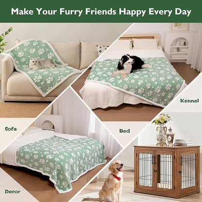 Waterproof Blanket for Dog Cat or Adult, Cute 3D Textured Paw Dog Blanket for - Image 4