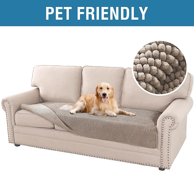 H.VERSAILTEX Plush Chenille Pet Couch Cover Thick Soft Sofa Cover - Image 2