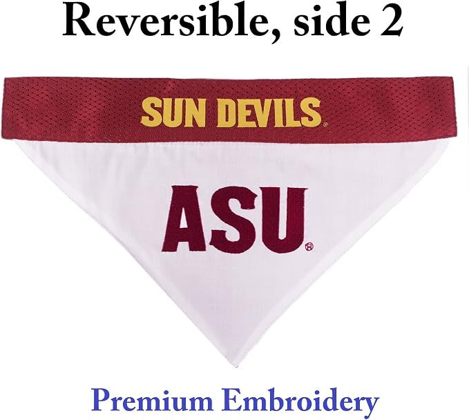 Pets First Collegiate Pet Accessories, Reversible Bandana, Arizona State Sun - Image 2