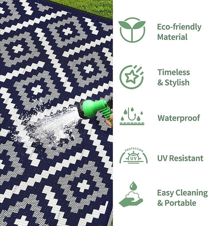 GENIMO Outdoor Rug for Patio Clearance, Reversible Plastic Straw Rugs for RV - Image 5