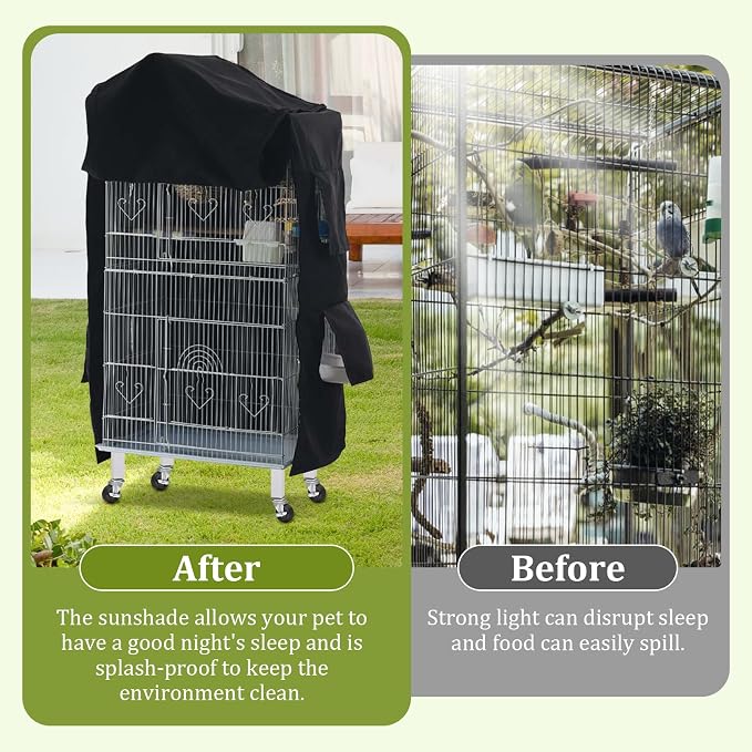 Bird Cage Cover Birdcage Cover, Washable Protection Blackout Cover Waterproof - Image 6