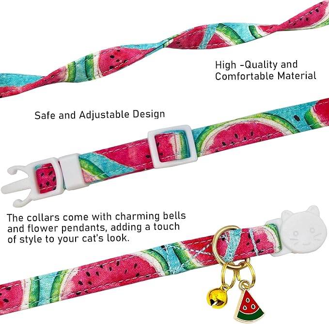 2 Pack Cotton Breakaway Cat Collars Set - Image 4