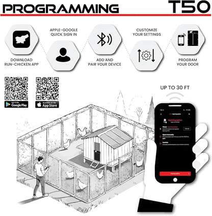 RUN-CHICKEN Door T50 – Automatic Chicken Coop Door Opener, Battery Powered & - Image 4