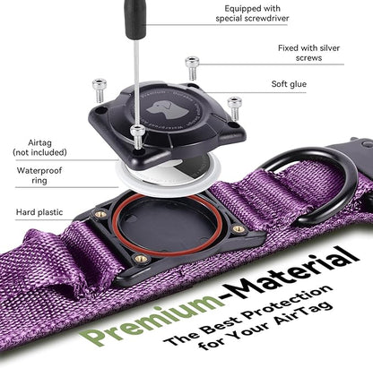 2025 Upgrade Waterproof AirTag Dog Collar, Military Tactical Dog Collar - Image 3